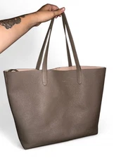 Cuyana Structured Tote large classic Easy bag leather structured pebble