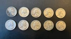 LOT - 10 Washington Silver Qtrs, 90% Silver, Circulated, Ungraded, Various Dates