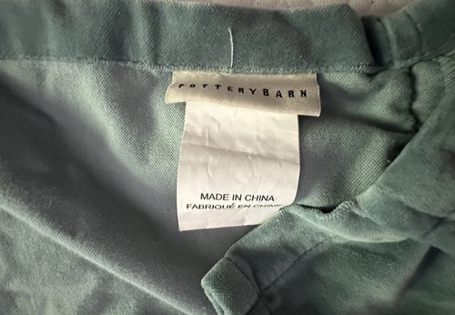 Pottery Barn Riley Velvet Headboard Slipcover Queen Turquoise Aqua Teal Blue HTF