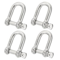 "4X 5/16\\\"(7,74Mm) 316 Edelstahl D-Ring FüR Bootskette, Silberfarben"