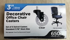 Titan  5-Pack 3-in Clear Decorative Office Chair Casters {G}