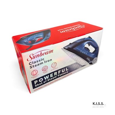 Sunbeam 1250W 360° Swivel Cord Steam Iron NIB | Shot Of Steam, Auto-Shut-Off