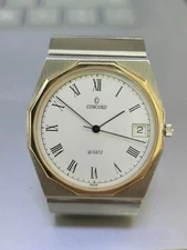 CONCORD MARINER Stainless Steel 18K Yellow Gold Bezel Quartz Watch
