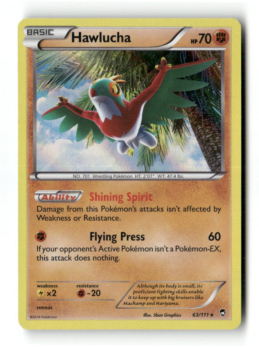 Hawlucha 63/111 Holo R Furious Fists Pokemon LP