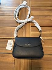 Kate Spade New York Black Pebbled Crossbody Bag Magnetic Silver Hardware