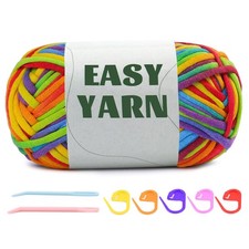 1.76Oz/87.5Yds Rainbow Beginner Crochet Yarn, Yarn for Crocheting and Knittin...