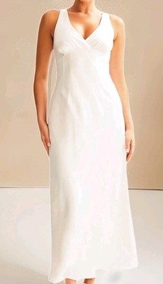 Meshki Meghan Satin Maxi Dress Sleeveless Textured Material Ivory Size XS NWT