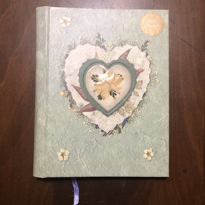 Green Heart Photo Album Junk Journal 5x7 Cottagecore Pressed Flower CG Phil 4:8