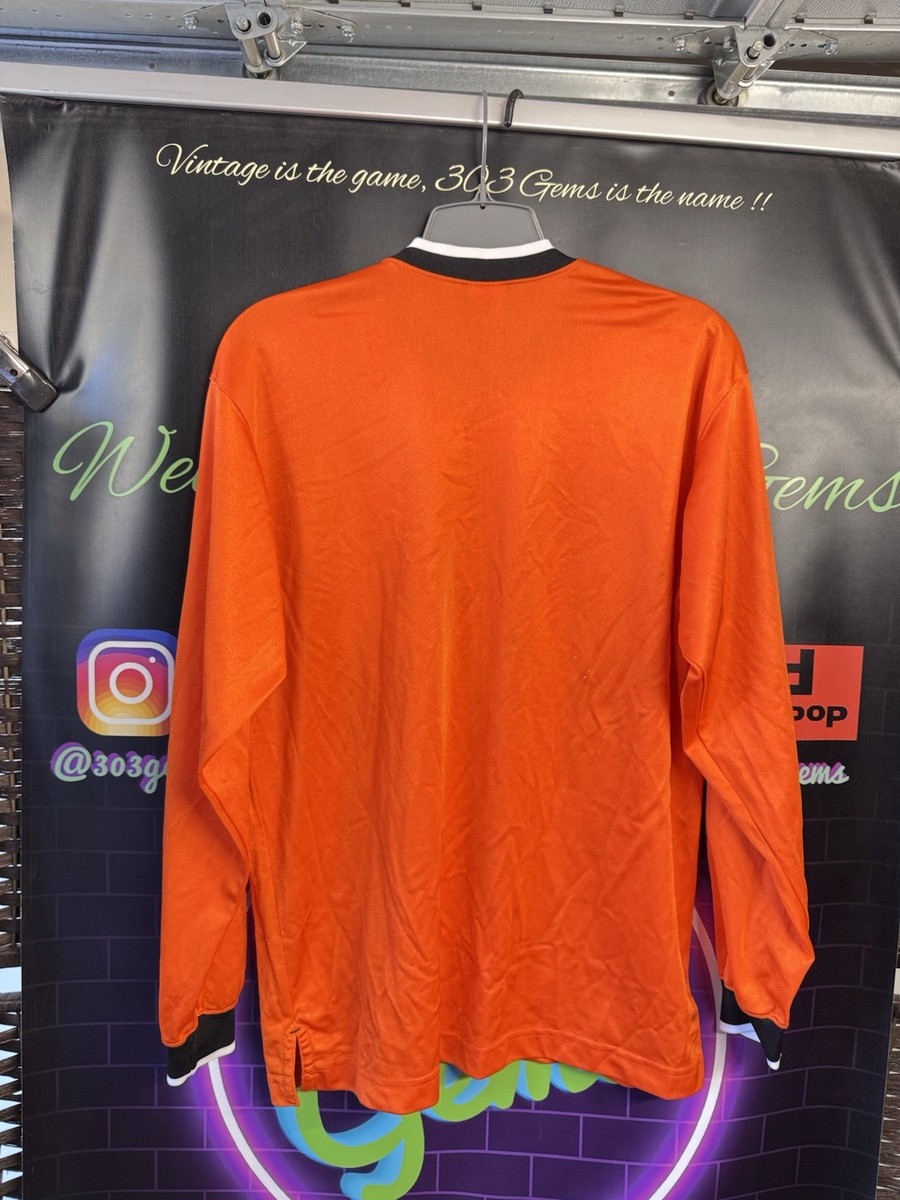 Vintage Nike Orange Soccer Goalie Jersey Style Long Sleeve Shirt