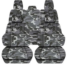 Custom Fit Car Seat Covers Frontback Urban Camo Gray Fits 2020-24jeep Gladiator