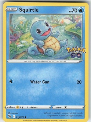 Pokemon Squirtle 015/078 Pokemon GO Common NM