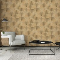 Vliestapete Blattmuster Ginkgo Floral Gold Metallic Effekt 10470-30 (3,19€/1Qm)
