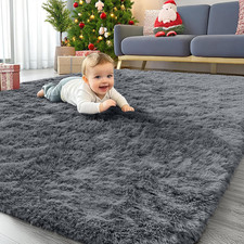 Area Rugs for Living Room Bedroom, Machine Washable 4X5.9 Ft Soft Fluffy Shaggy 