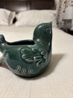 Hull USA Green Bird-Shaped Ceramic Planter F-474 Art Pottery Vintage