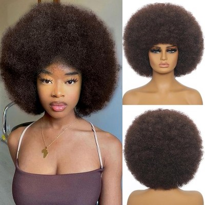 70s Style Afro Curly Wigs for Black Women Soft Natural Looking Fluff Bouffant
