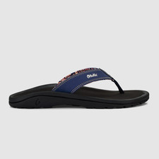 New OluKai Ohana Men's Beach Sandals Navy Onyx Comfort