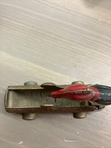 Vintage 50s Cast Iron Woodpecker On A Log