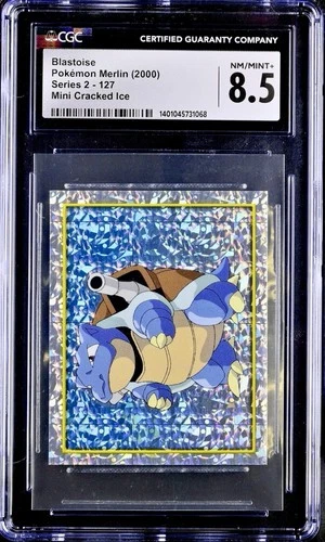 Pokémon 2000 Topps Merlin Series 2 Cracked Ice #127 Blastoise CGC 8.5 MINT+