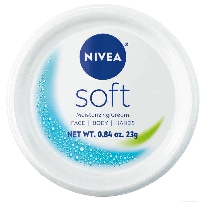 Nivea Soft Moisturizing Cream with Jojoba Oil for Face Body & Hands 0.84oz