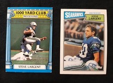 1987 Topps Steve Largent 2 Card Lot #177 Base 1000 Yd Club #18 Seattle Seahawks