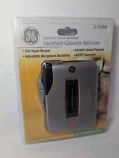 New GE Handheld Cassette Recorder Automatic Voice Activated Tape Player 3-5364