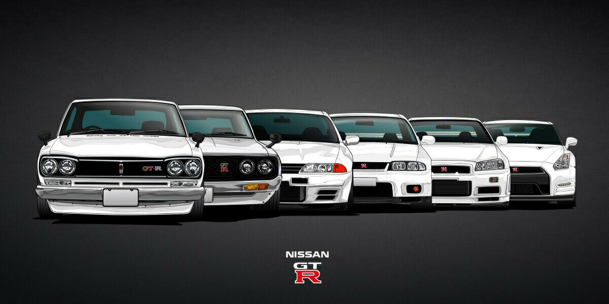 Wallpaper Nissan GT-R Skyline Hakosuka Ken & Mary R32 R33 GT-R R34