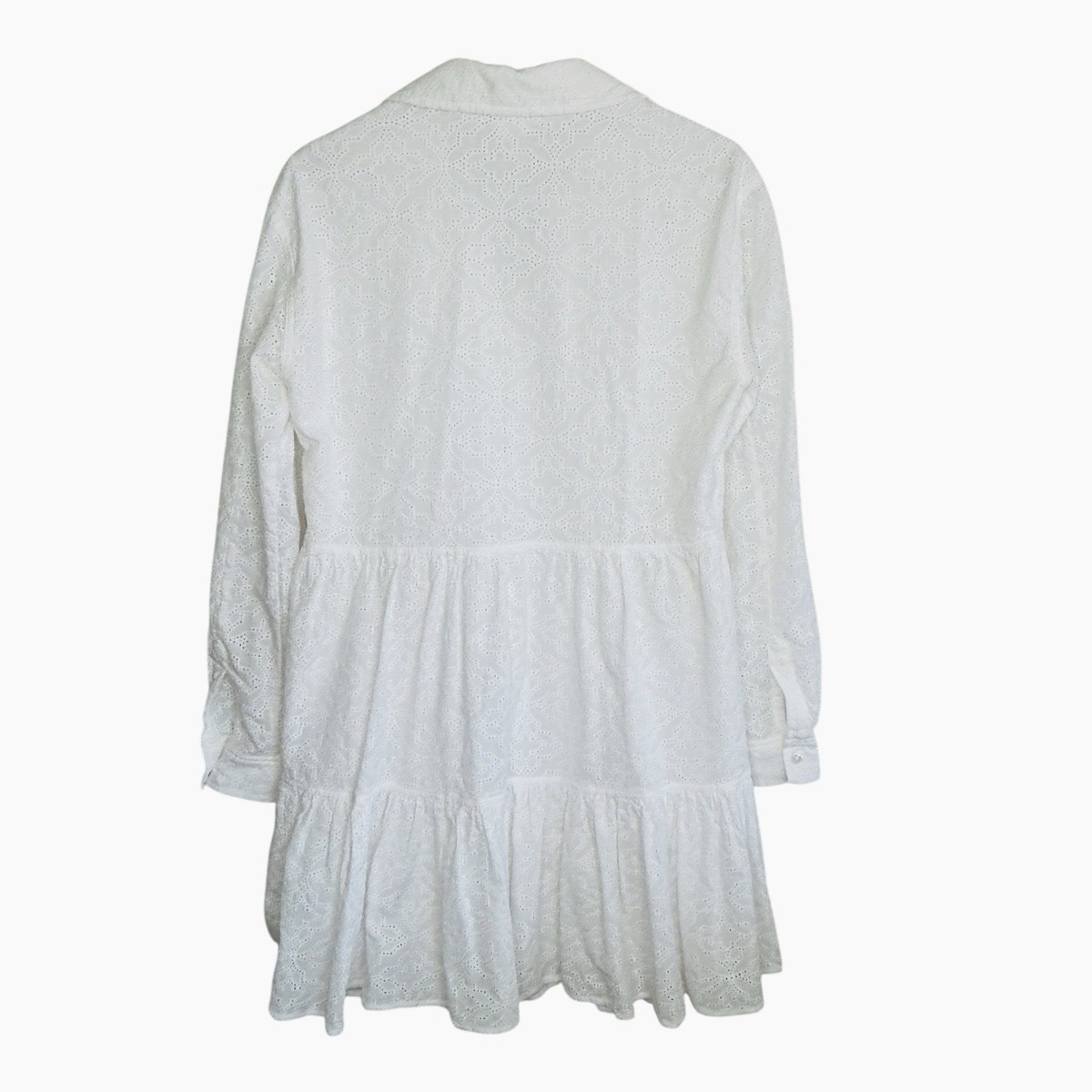 Veronica Beard Atari Eyelet Dress Sz 2 Cottage Boho Mini Coastal Ruffle White View 2