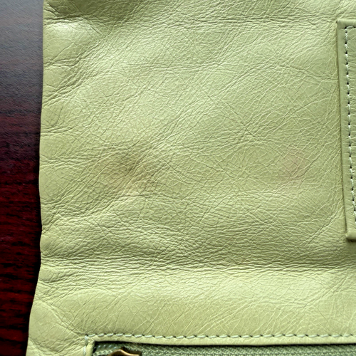 HOBO International Clutch  Handbag Purse Green Leather Foldover Envelope Buckle - Picture 9 of 12