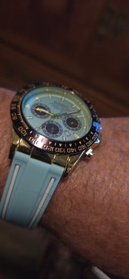 CUSTOM BUERNJI 40MM  TIFFANY  WATCH CERAMIC BEZEL 