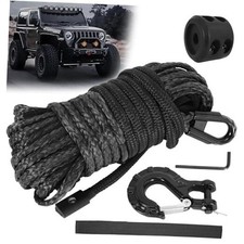 Synthetic Winch Rope Kit, 1/4" x50' Winch Cable with Protective Sleeve, Heavy