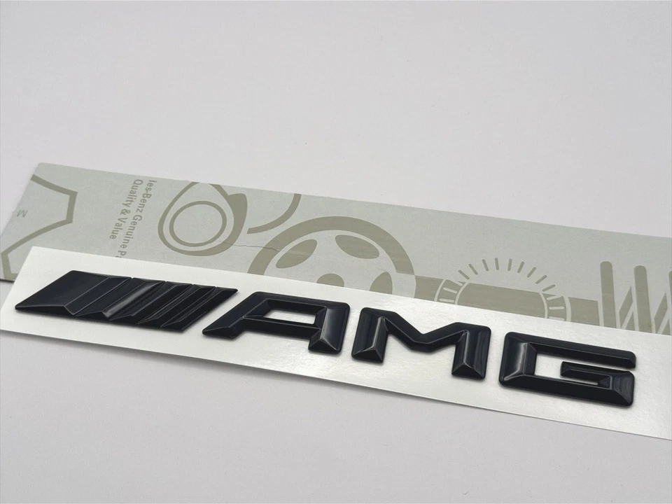 Mercedes AMG Logo Aufkleber Emblem Schriftzug Schwarz glänz für Heckklappe - Bild 4 von 4