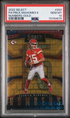 2022 Select Numbers Gold Patrick Mahomes II 1/10 #SN1 PSA 10 GEM MINT