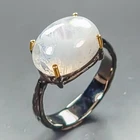 Handmade ring Natural Moonstone Ring 925 Sterling Silver Size 7.5 /R469668