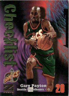 1998-99 SKYBOX Z-FORCE CHECKLIST GARY PAYTON SEATTLE SUPERSONICS #210