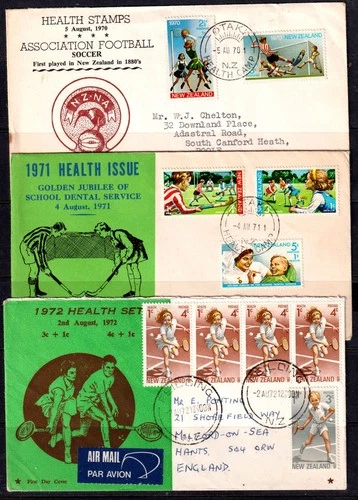 New Zealand Health Stamps. FDC / Cover's.  1970-1971-1972. Used. #719