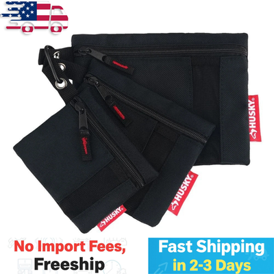 #ad Husky Assorted Size Parts Organizer Pouch Bag Set $10.97