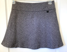 Vtg Y2K Wool Blend A Lined Dark Gray Tweed Skirt 2 Academia Preppy Grunge Indie