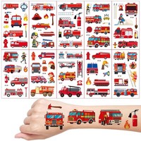 Kinder Feuerwehrauto TemporäRe Tattoos - 10 BläTter Hautfreundlich