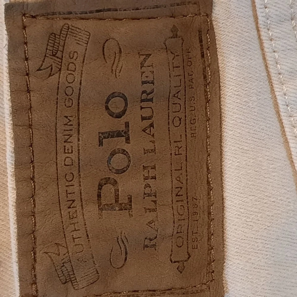 Pantalones de mezclilla Polo Ralph Lauren 16 crema Sullivan ajustados preppy clásicos informales Foto 2 de 4