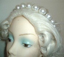 PLUMP WEDDING WHITE PEARL HAIR HEADBAND NEW