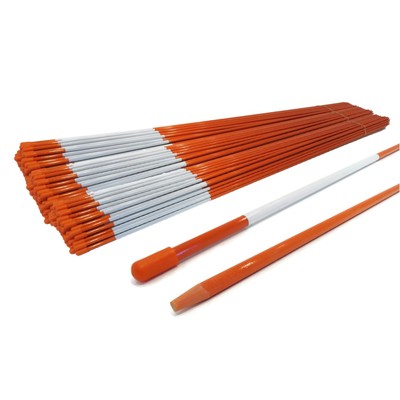 (Pack of 600) 5/16'' Orange, Walkway Tapered Stakes with Reflective Tape, Cap