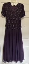 Scala Beaded Mother of the Bride, Cocktail, Vtg Formal Dress Medium Dress