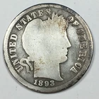 1893-S "Barber Dime" - Good/About Good (G/AG) KM#113 Cleaned - 7906