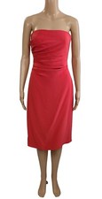 ARMANI COLLEZIONI Italy Red Strapless Ruched Bodice Sheath Dress Sz 10