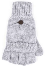 West Loop Womens Gray Knit Fingerless or Grey Full Mitten Gloves - OSF - NWT