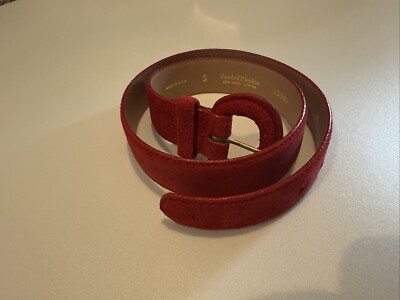 VTG ANN TAYLOR Red 100% Sueded Pigskin Belt Sz S | eBay display picture 1
