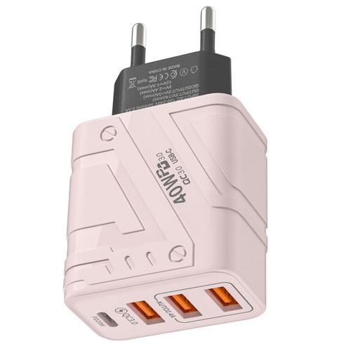 Chargeur rapide pour téléphone portable 40W 3 ports USB C prise murale européenne adaptateur secteur voyage - Photo 9 sur 11