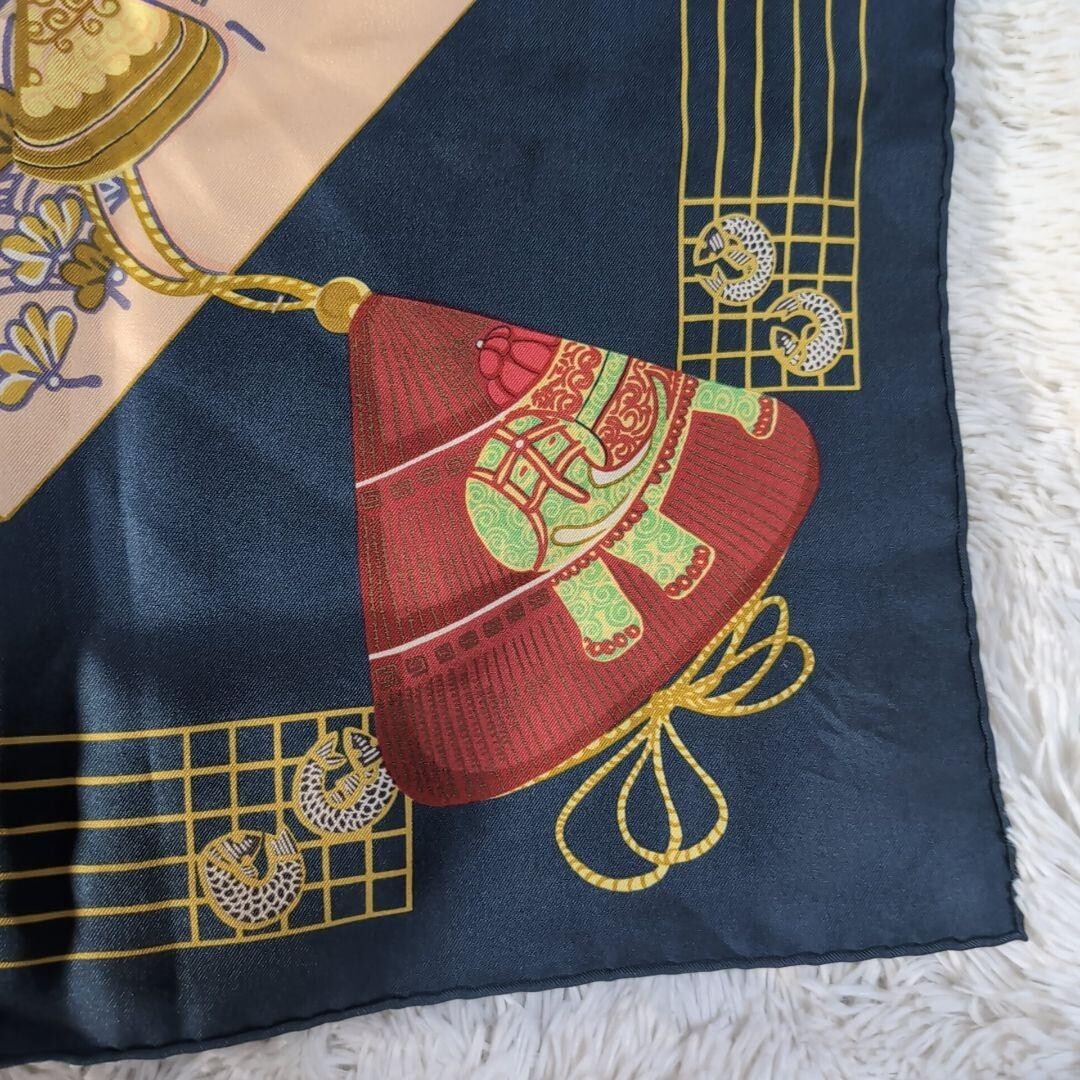 HERMES エルメス KIMONOS et INROS【着物と印籠】カレ90 レア!HERMES カレ90 KIMONOS et INROS 着物と印籠 和風 バンダナ