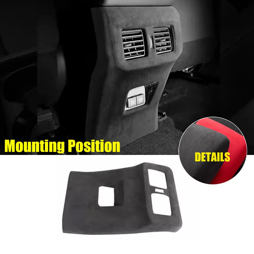 Fit For Toyota RAV4 2019-2023 Black Suede Rear Air Outlet Vent Panel Cover Trim