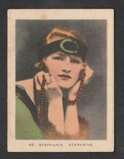 Westminster Tobacco Stage & Cinema Stars Cigarette Card #42 Stephanie Stephens